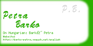 petra barko business card